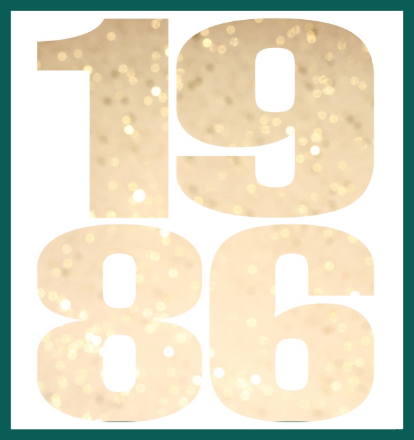 Oniine invitation card with cut out 1986 for own photo Green.