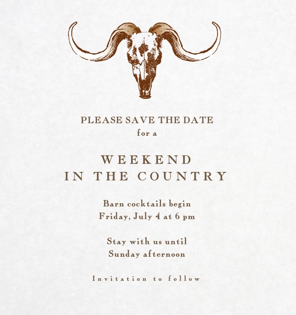White Save the Date Card in country style.