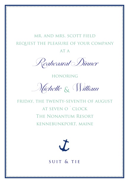 Ahoy Pirate - Wedding invitation cards Online Wedding invitation card with frame, anchor and text.