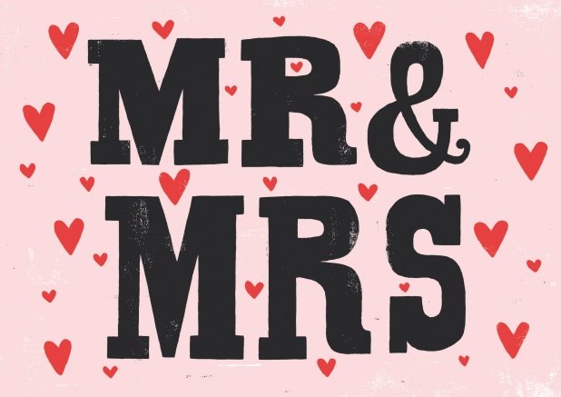 Online Card with hearts for Mr. and Mrs. for Valentine's Day or any day to reach out and express your love.