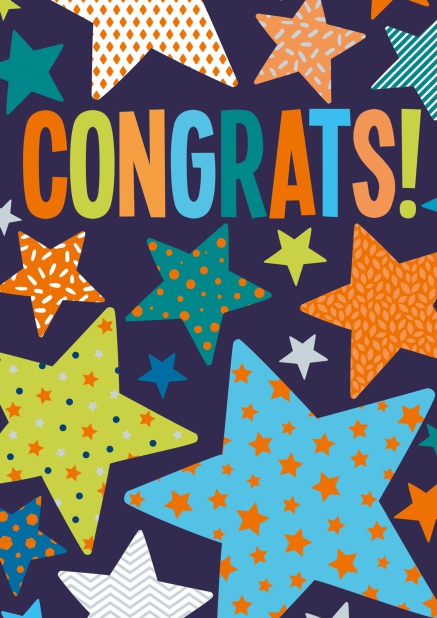 Online Congratulations Card with Congrats and stars