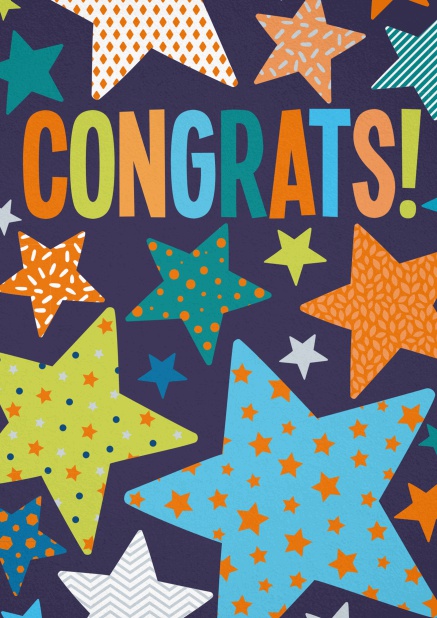 Congratulations Card with Congrats and stars