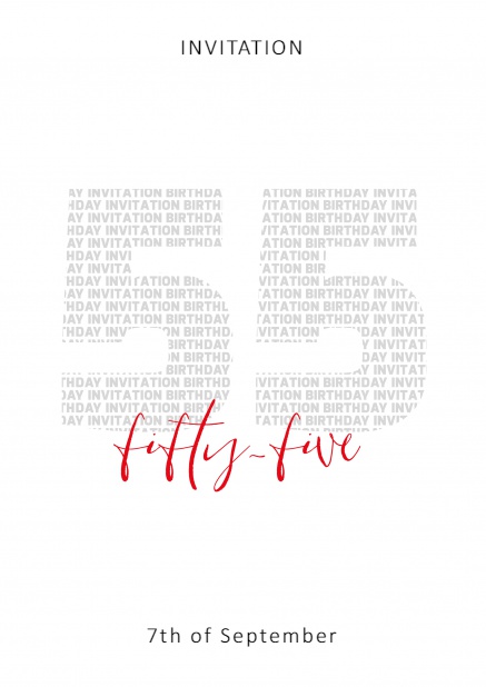 55 fifty-five - 50th Birthday Online Invitation card with 55 fifty-five