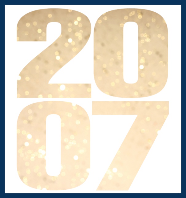 Große Online Einladungskarte mit ausgeschnittener Zahl 2007 Marine.