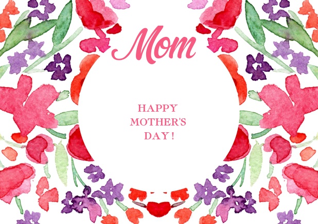 Online Mother's day card with colorful flowers.