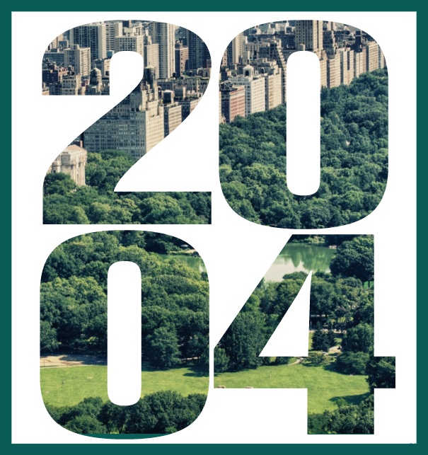Online Einladungskarte mit ausgeschnittener 2024 für eigenes Image Grün.