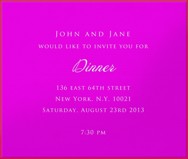 Square Purple Neon Cocktail Invitation Card with Red Border.