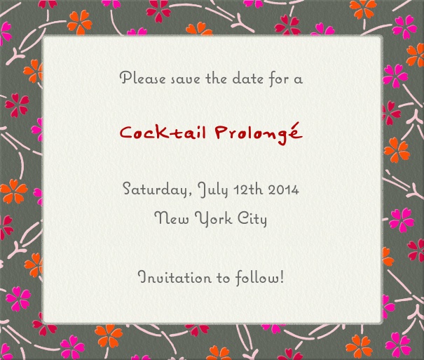 Versaille by Night - Free designs White Modern Event Save the Date Template with Floral Frame.