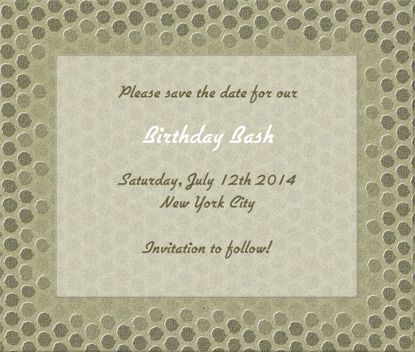 Grey Modern Event Save the Date Card with Geometric Border.