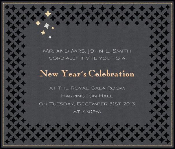 Square Grey Celebration Invitation Template with border.