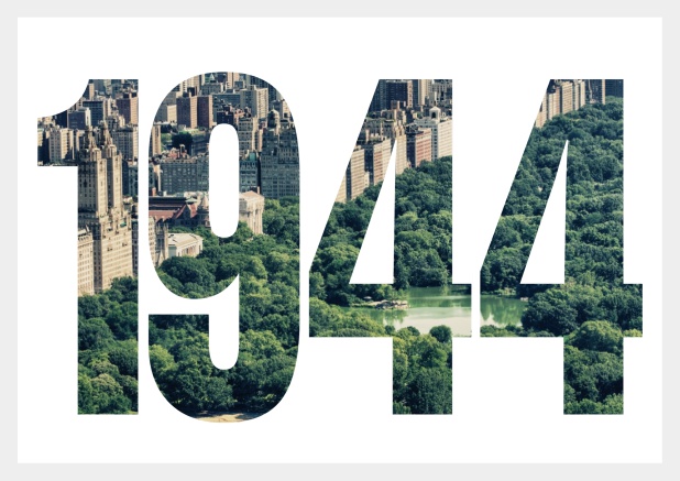 Online Einladungskarte mit ausgeschnittener 1944 für eigenes Image oder Foto