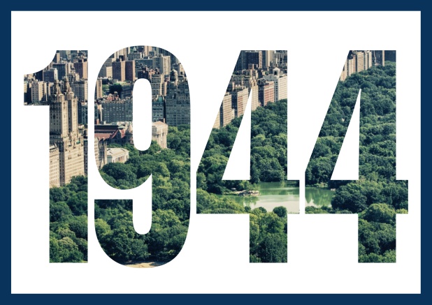 Online Einladungskarte mit ausgeschnittener 1944 für eigenes Image oder Foto Marine.