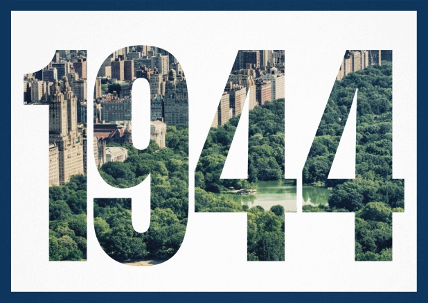 Einladungskarte mit ausgeschnittener 1944 für eigenes Image oder Foto Marine.