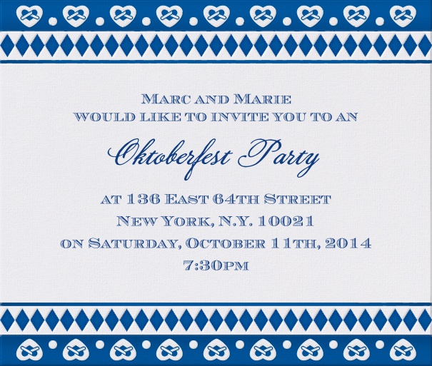 Square Themed Party Invitation Card with Blue Border.