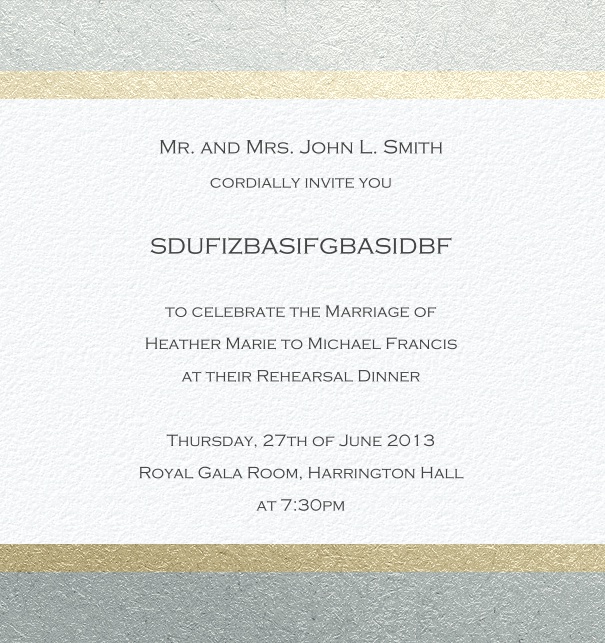 High format Tan Formal invitation card with Mosaic border, customizable design.