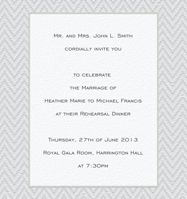 Beige, formal Wedding Invitation template with fishbone frame.