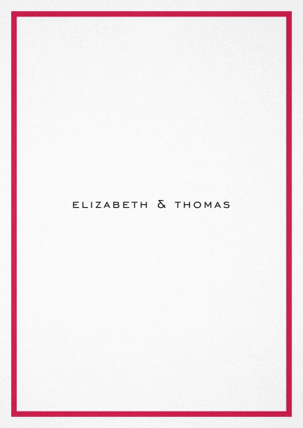 Formal invitation card with red border.
