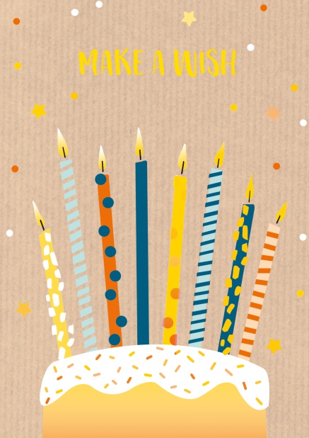 Online Grusskarte zum Geburtstag mit einfachem Geburtstagskuchen