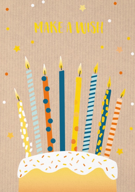Grusskarte zum Geburtstag mit einfachem Geburtstagskuchen