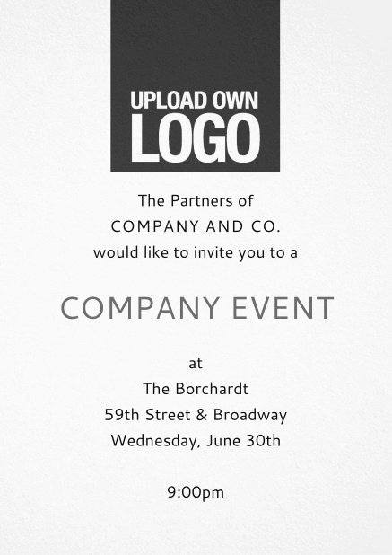 Heckschers Creativity - Black - Corporate Corporate Christmas card with own logo option on dark area. Black.