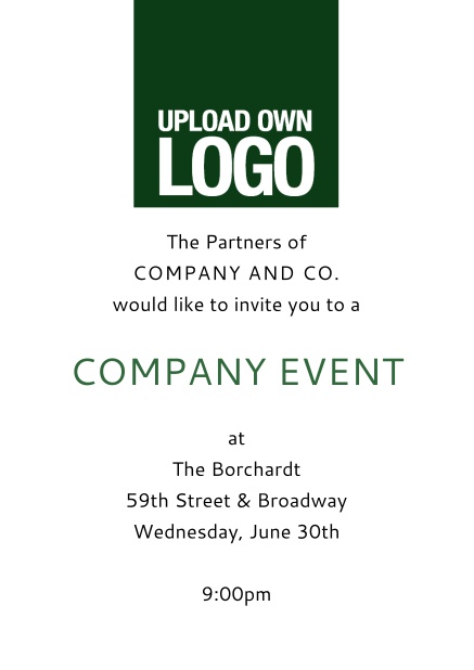 Heckschers Creativity - Green - Corporate Corporate Christmas card with own logo option on dark area. Green.