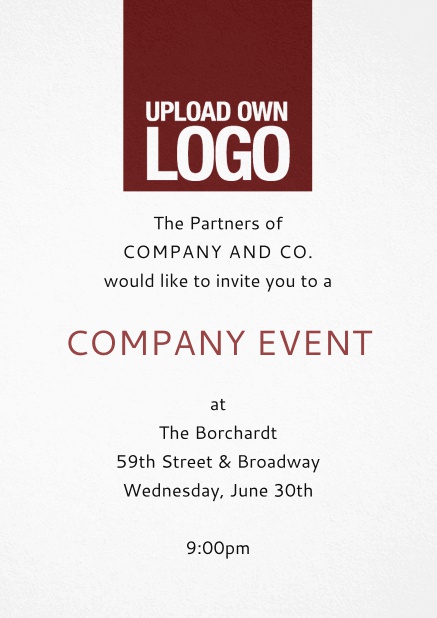 Heckschers Creativity - Red - Corporate Corporate Christmas card with own logo option on dark area. Red.