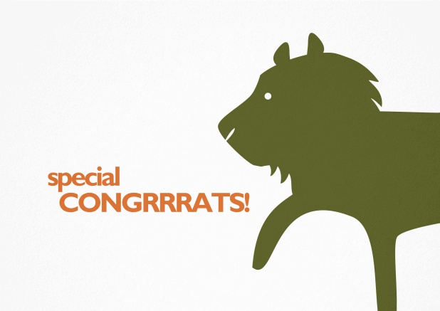 Congratulations card with lion