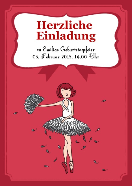 Geburtstagskarte mit Ballerina.