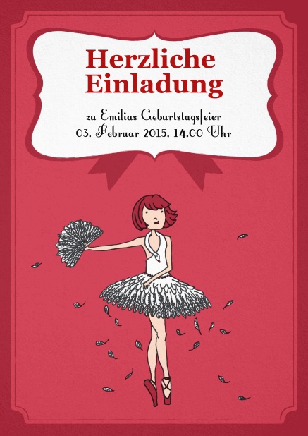 Geburtstagskarte mit Ballerina.