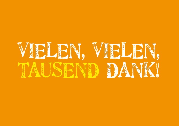 Online Dankeskarte mit der Aufschrift " Vielen, vielen tausend Dank!".