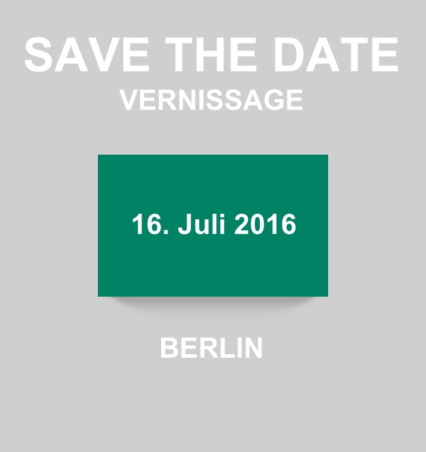 Save the Date online Karte zum Datum vormerken im modernem Look mit farbvariierter Box. Grün.