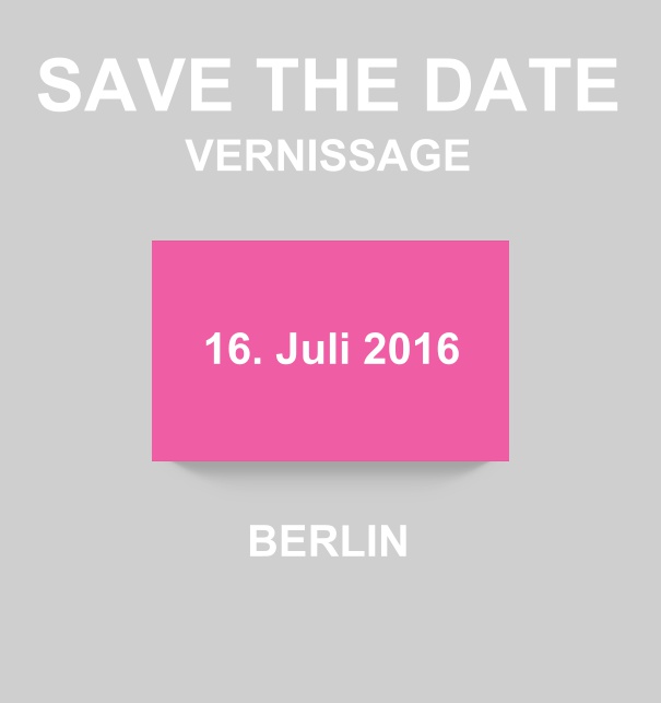 Save the Date online Karte zum Datum vormerken im modernem Look mit farbvariierter Box. Rosa.