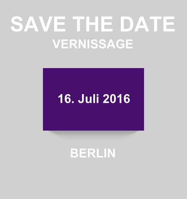 Save the Date online Karte zum Datum vormerken im modernem Look mit farbvariierter Box. Lila.