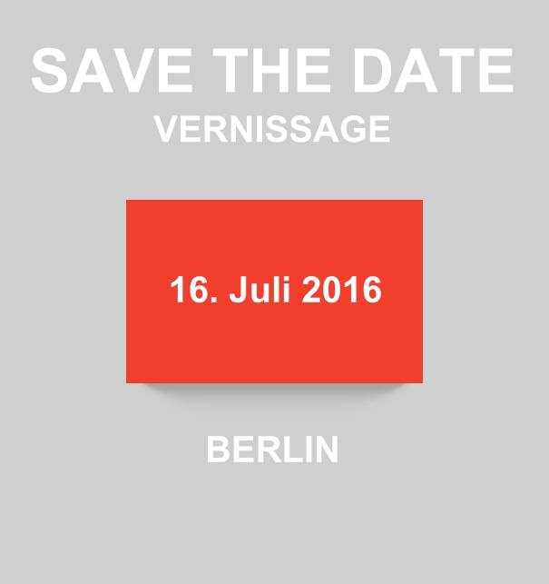 Save the Date online Karte zum Datum vormerken im modernem Look mit farbvariierter Box. Rot.