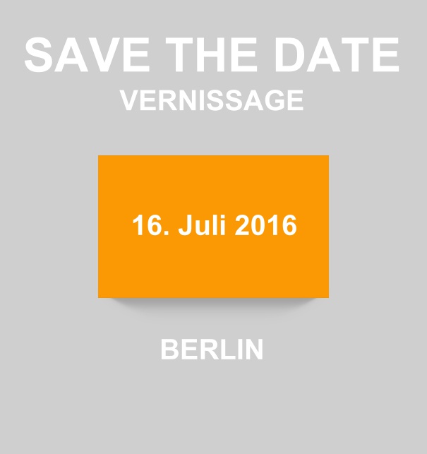 Save the Date online Karte zum Datum vormerken im modernem Look mit farbvariierter Box. Gelb.