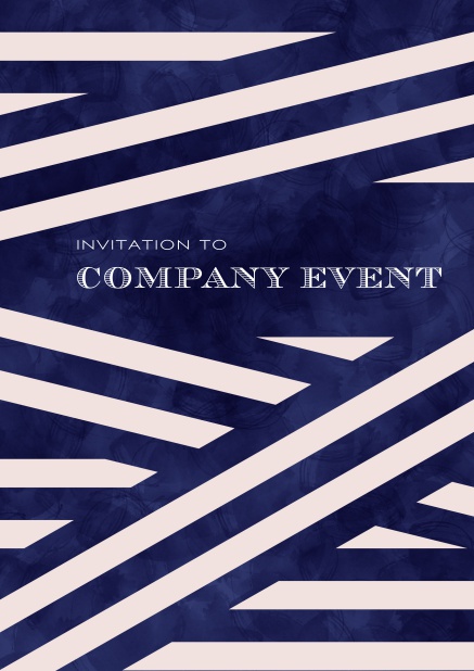 Online Einladungskarte zur Firmenveranstaltung mit blau weißem Schleifenpapier. Rosa.