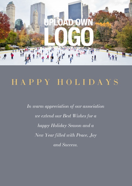 Weihnachtskarte mit Farbauswahl inklusive Nutzung des Central Park Images. Grau.