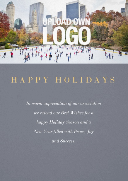 Weihnachtskarte mit Farbauswahl inklusive Nutzung des Central Park Images. Grau.