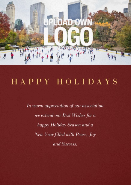 Weihnachtskarte mit Farbauswahl inklusive Nutzung des Central Park Images. Rot.