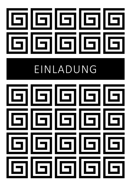 Online Einladungskarte zum Firmenevent mit coolem Musterdesign in Schwarz
