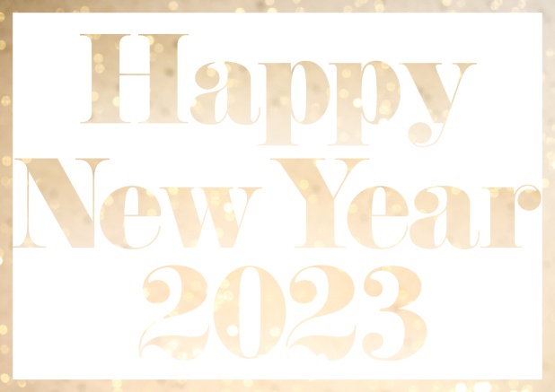 Happy New Year 2023 online card with own image Gold.