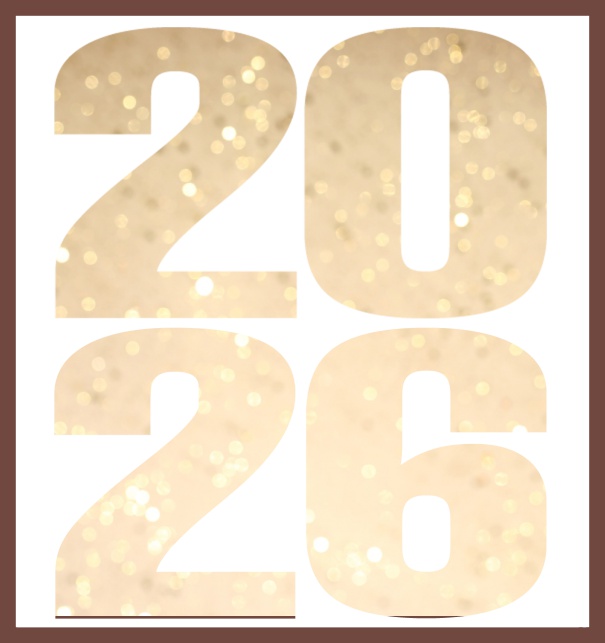 Large Online Invitation card with cut out 2026 Gold.