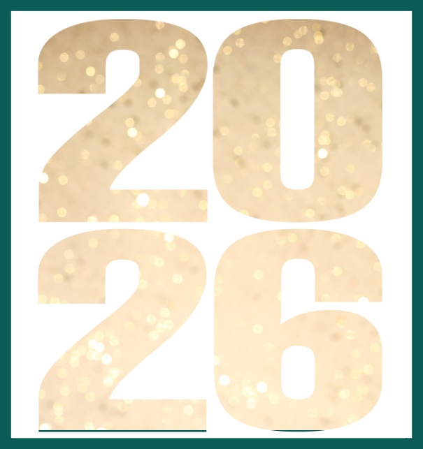 Large Online Invitation card with cut out 2026 Green.