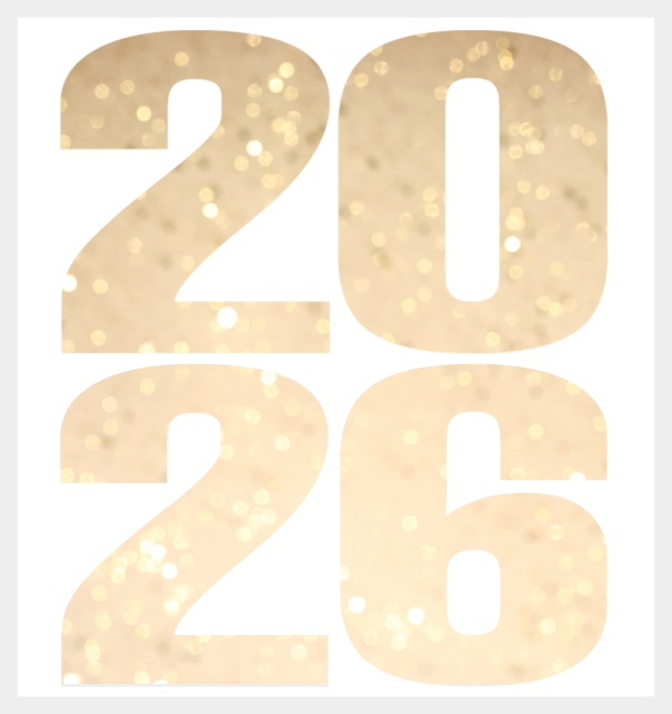 Large Online Invitation card with cut out 2026 Grey.