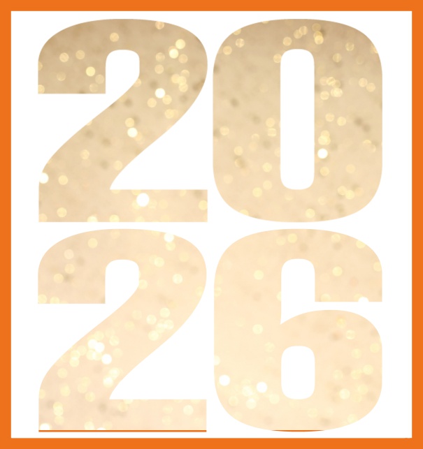 Large Online Invitation card with cut out 2026 Orange.