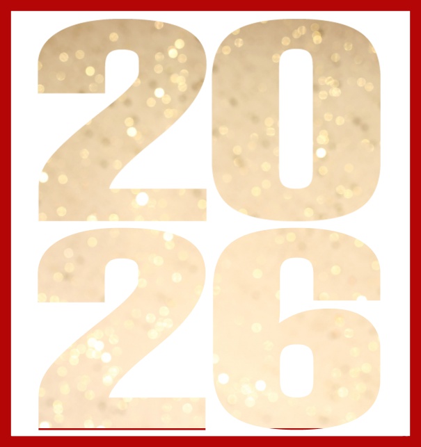 Large Online Invitation card with cut out 2026 Red.