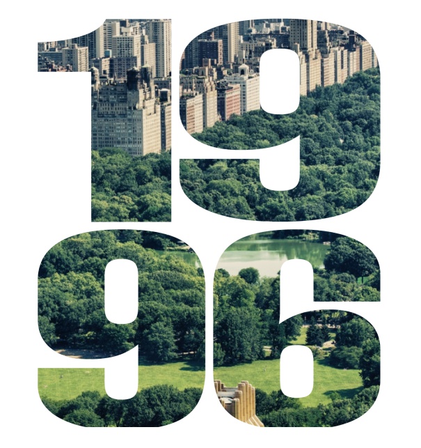 Online Einladungskarte mit ausgeschnittener 1996 für eigenes Foto Weiss.