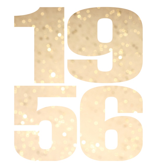 Oniine invitation card with cut out 1956 for own photo White.