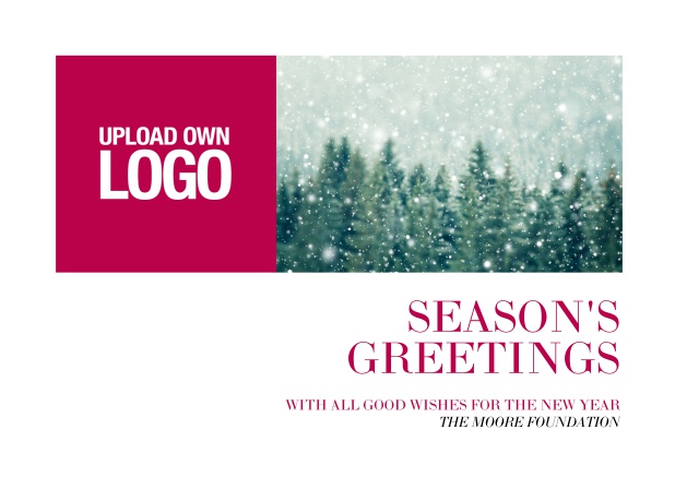 Landscape Corporate Christmas card online with Season Greetings text.