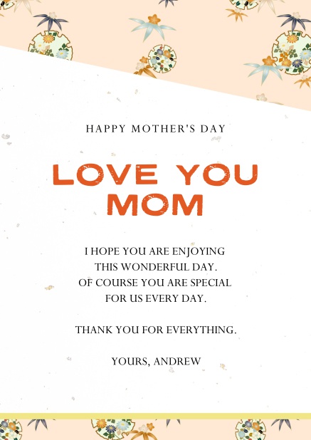 Online Enchanting card for Mother's day with flower deco.